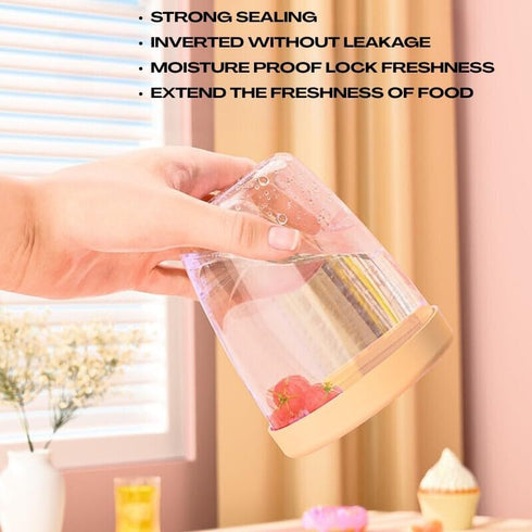 500ml Portable Salad Fruit Cup with Fork Leakproof To-Go Breakfast Yogurt Cup Double-Layer Strainer Design for Picnic