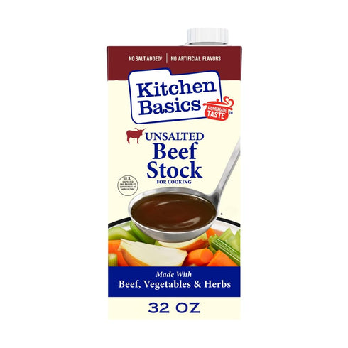 Kitchen Basics Unsalted Beef Stock, 32 oz. Carton