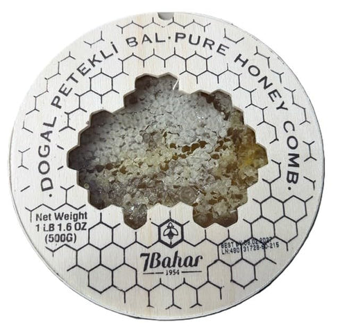 Generic 7Bahar Package, 17.6 Oz, Pack 2 Pure Honeycomb Honey, Natural Bee Honeycomb in Wooden