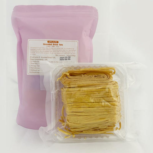 SPFLAUFR suitable.7oz 200g Shredded tofu, dried tofu skin, vegetarian soy products, cold salad, hot pot, stir-fry