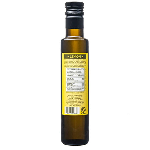 Country (8.5 oz, 2 Pack) Texas Hill Olive Co Lemon Infused Olive Oil - Cold Pressed Gourmet EVOO Olive Oil - Great