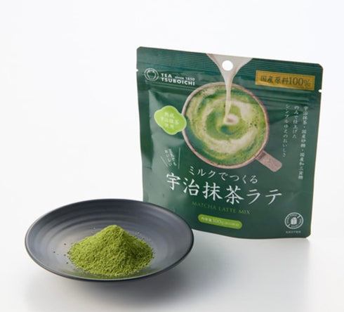 100g, 10 Tsuboichi Matcha Latte Mix, Uji Matcha Powder, Servings, Dairy-Free