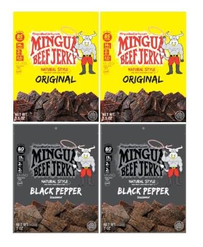 Mingua Beef Jerky - Two Milds + Two Black Pepper