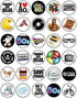 30 Edible Cupcake Toppers – 80's Retro Party Themed Collection of Uncut Edible Cake Decorations on Wafer Sheet