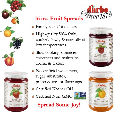 16 oz Darbo All-Natural Sour Cherry Fruit Spread, | Crafted Tradition | Pure Fruit Flavor No Artificial