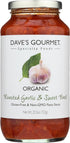 Dave's Gourmet Pasta Sauce, Roasted Garlic, Sweet Basil 25.5 OZ (Pack of