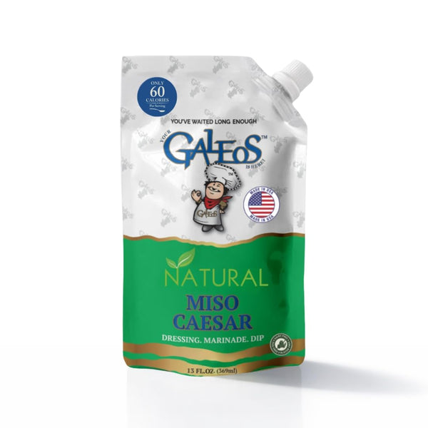 Galeos Miso Caesar Salad Dressing | Lower Calorie, Dairy Free, Egg Free,