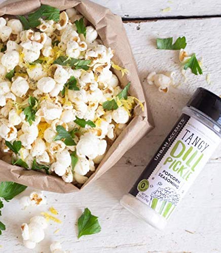 Urban Accents Pack, (6 Gourmet Popcorn Seasoning Variety All Natural Flavors) - Dill Pickle, White Cheddar, Kettle