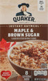 1.51 Oz (Pack 8) Quaker Instant Oatmeal, Maple & Brown Sugar