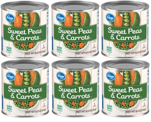 Generic Sweet Peas & Carrots (Pack Of 6 Cans) 8.5 oz. Each