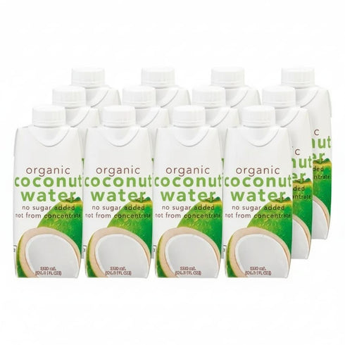 Generic 11.1 oz, 12-count, 100% Organic Coconut Water, fl Organic Coconut Water, No sugar added, Organic Kosher juice
