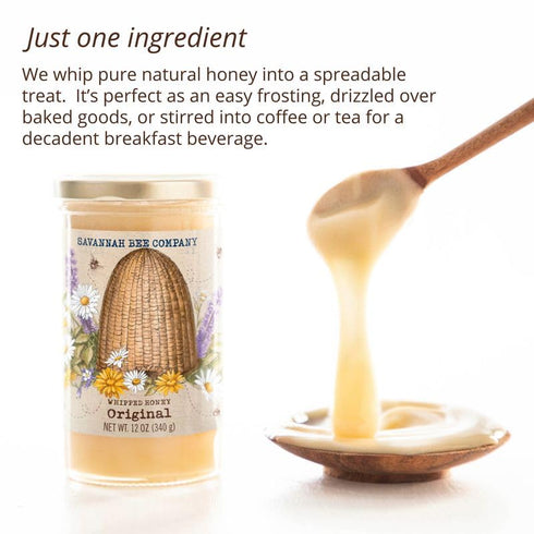 Savannah Bee Company Natural Whipped Honey - Spreadable Delight