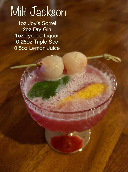 Joy's Island Spice 25oz SORREL HIBISCUS ELIXIR - Non-Alcoholic Cocktail Mixer & Mocktail - Caribbean Botanical Aperitif