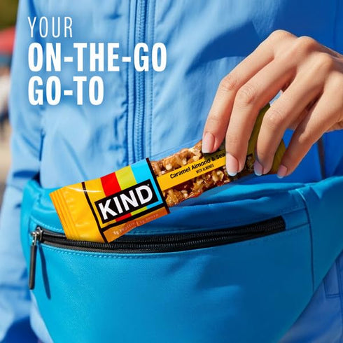 Pack, 5-6g 12 Count KIND Healthy Snacks Bars Variety Gluten Free, High Fiber Snacks, Blueberry Vanilla Cashew, Caramel