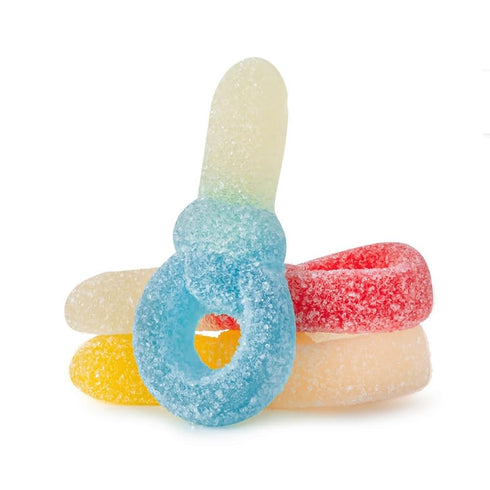 Bayside Candy Gummy Pacifiers Classic Pacifier-Shaped Gummy Candy in Strawberry, Raspberry &