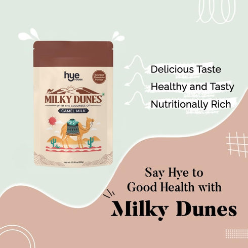 300gms 10.58 Oz HYE FOODS Milky Dunes | Camel Milk Powder | Pasture Grazed | Bourbon Chocolate | |