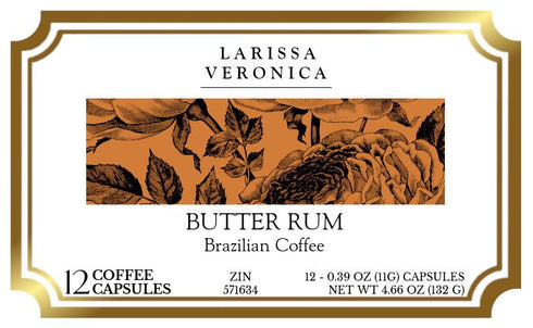 Larissa Veronica (12 571634) 3 Pack Butter Rum Brazilian Coffee (Single Serve K-Cup Pods) (Gourmet, Naturally Flavored