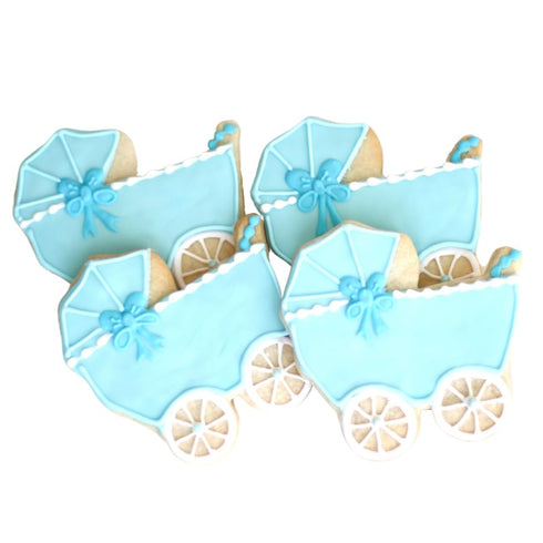 Sweet Sanctions Gourmet & Artisan Sweets 1 Dz. Baby Stroller Cookies! Baby SHower Themed Party Favors or Gift!