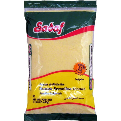 Sadaf Durum Semolina Fine - Enriched Durum Semolina for Cooking & Baking