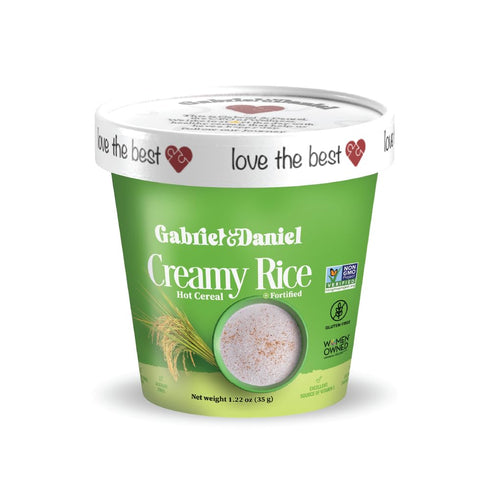 (Pack 6) Gabriel & Daniel Creamy Rice Hot Cereal Cup Non-GMO, Pure and Organic Gluten Free Cereal Rich in Iron