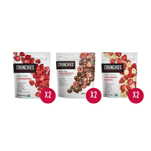 100% Packs, Pack 6 Pack) Crunchies Freeze-Dried Fruits, All Natural Crispy Fruit, Non GMO and Kosher, Resealable Freeze