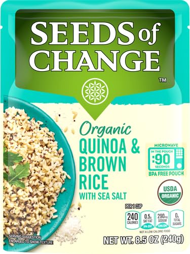 8.5 oz (Pack 3) SEEDS OF CHANGE Organic Quinoa & Brown Rice with Sea Salt, Organic Food, Pouch