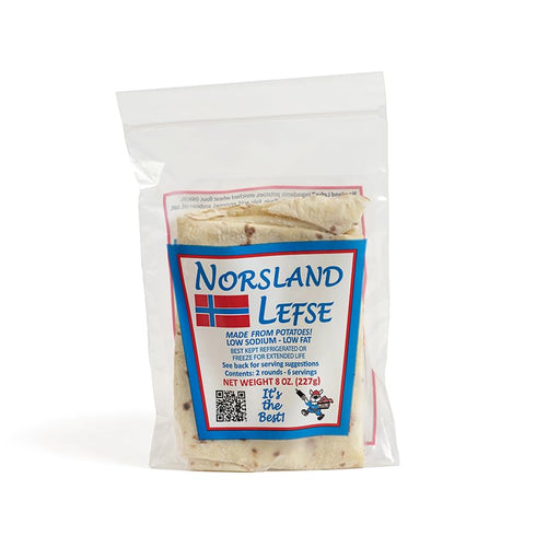 3 Packages (8oz 6 Norsland Authentic Norwegian Potato Lefse Flatbread Each, Rounds Total) | No Preservatives | Perfect