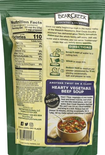 9 oz Bear Creek Mix Soup Vegetable Beef