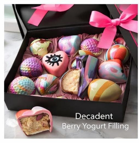 Generic Berry Yogurt Indulgence - By Chef Gabriela Polanco Handcrafted Artisan Chocolate Bonbons, Multicolored