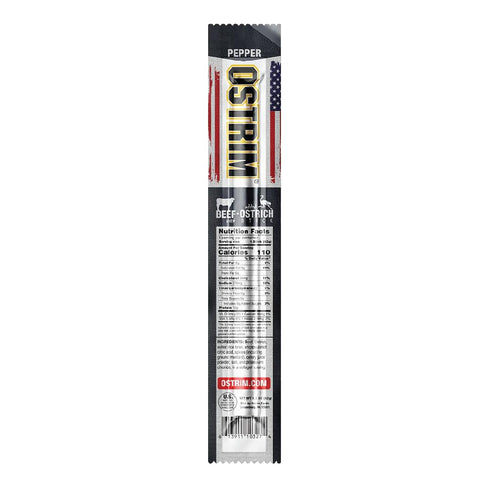 (1.5oz) (1 Pack 10) Ostrim Beef & Ostrich High Protein Snack Stick, (Pepper Flavor)
