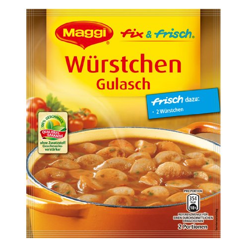 Maggi fix & fresh Sausage Goulash (Wuerstchen Gulasch) (Pack of 4)