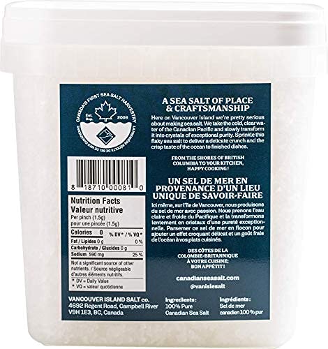 35oz Bulk Flaky Sea Salt - Large Gourmet Salt Flakes - Professional Chef Quality - Handcrafted on Vancouver Island