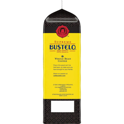 32 oz., (SMU01800) Supreme Bustelo Espresso Style Whole Bean Coffee, Dark Roast, Each
