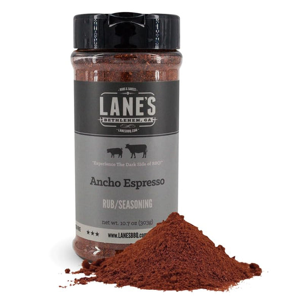 Lane's Ancho Espresso Coffee Rub, 10.7 oz - All Natural BBQ Rub