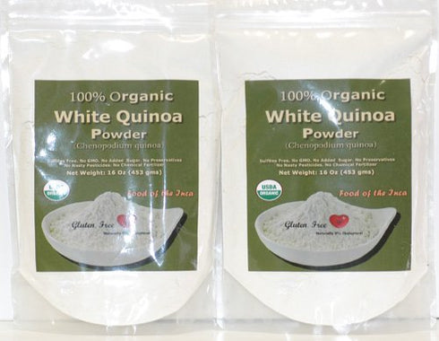 Indus Organics White Quinoa Seeds Powder, 1 Lb (X2 of Bags), Premium Quality, Non-gmo,