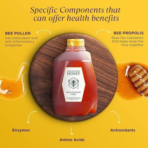 100% (48 Raw & Unfiltered Wildflower Honey - American Made by Pure Southern Honey Ounce)