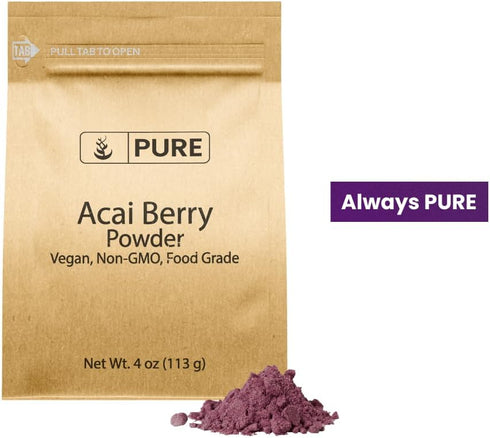 PURE ORIGINAL INGREDIENTS Acai Berry Powder, 4 oz, Superfood, Vegan