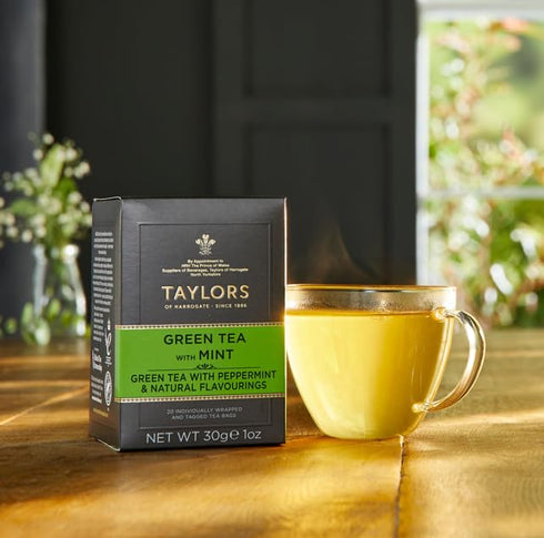 Pack, 20 Count (Pack 3), 60 Taylors of Harrogate Green Tea Variety Individually Wrapped Bags, Jasmine, Lemon, Mint