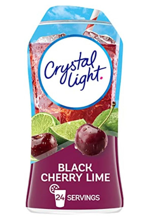1.62 Oz Crystal Light Sugar Free Calorie Free Black Cherry Lime Liquid Drink Mix, Caffeine Free, Fl