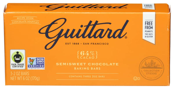 Guittard , Semisweet Baking Bar, 2 Ounce, 3 Count