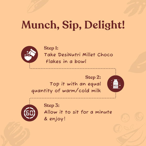 345 Desi Nutri Multi Millet Health Choco Flakes | Ready to Eat Choco Flakes | Millet Choco Flakes | Choco Flakes - gms
