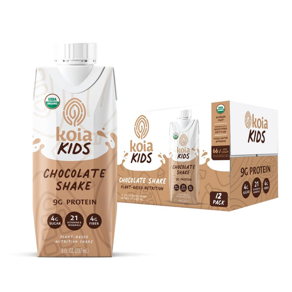 Koia Kids Plant Based Protein Shake, Chocolate, Ready to Drink, 9g Protein,