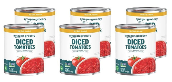 Amazon Grocery, Diced Tomatoes, No Salt Added, 14.5 Oz (Previously Amazon Fresh,