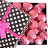 Valentines Chocolate Raspberry Cremes Hearts Pokodots Gift Box by It's Delish Valentines Day Gift - Pink Foil Wrapped