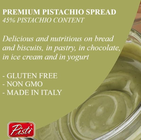 Pist 45% 21.2 (600 achio Cream | Premium | Smooth Sicilian achio Spread, Ounce g) | Made in Italy | New Label
