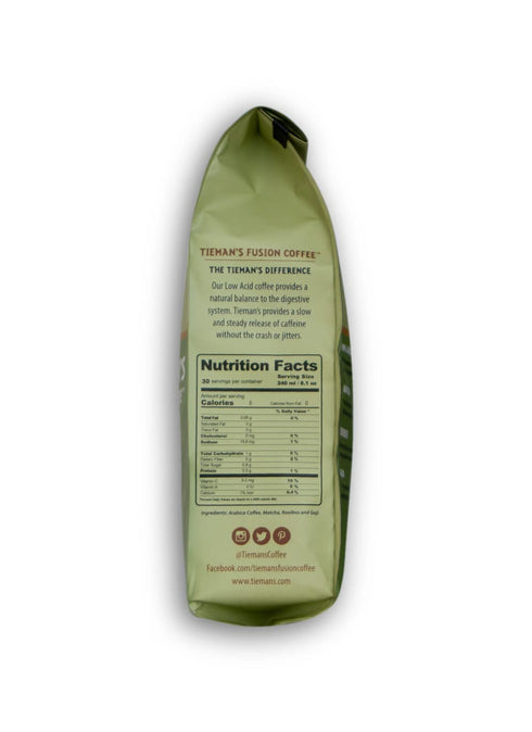 10 Tieman's Fusion Coffee, Low Acid Decaf, Ground, ounce bag