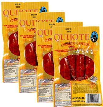 Quijote Chorizos . 4 chorizos per pack. 5.5 oz 4 packs Total 16