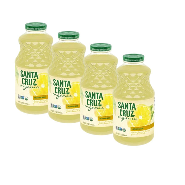 Santa Cruz Organic Lemonade, 32 oz 4 Pack Organic, Non-GMO, Refreshing Citrus