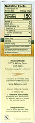 16 3 100% Flahavans Irish Rolled Oats, Ounce. Quick Cooking Oatmeal, Ready in Minutes. Whole Grain Oats, Non-GMO
