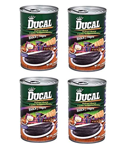 DUCAL Frijoles Negros Volteados Molidos 4 PACK 425 gr. c/u | Refried Black